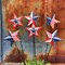 6 Pcs 22" Patriotic Metal Barn Star Garden Stakes, Red White Blue Americana Yard Signs for 4th of July Outdoor Decorations, Lawn, Porch & Garden Decor